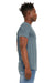 Bella + Canvas BC3301/3301 Mens Jersey Short Sleeve Crewneck T-Shirt Heather Slate Blue Model Side