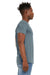 Bella + Canvas BC3301/3301C/3301 Mens Jersey Short Sleeve Crewneck T-Shirt Heather Slate Blue Model Side