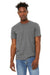 Bella + Canvas BC3301/3301 Mens Jersey Short Sleeve Crewneck T-Shirt Heather Deep Grey Model Front