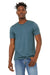 Bella + Canvas BC3301/3301C/3301 Mens Jersey Short Sleeve Crewneck T-Shirt Heather Deep Teal Blue Model Front
