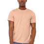Bella + Canvas Mens Jersey Short Sleeve Crewneck T-Shirt - Heather Peach - Closeout