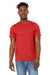 Bella + Canvas BC3301/3301C/3301 Mens Jersey Short Sleeve Crewneck T-Shirt Heather Red Model Front