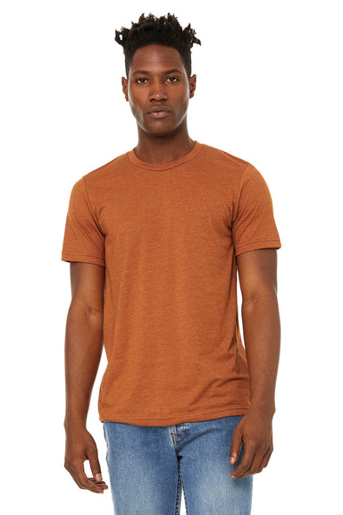 Bella + Canvas BC3301/3301C/3301 Mens Jersey Short Sleeve Crewneck T-Shirt Heather Autumn Orange Model Front