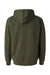 Independent Trading Company SS4500 Mens Hooded Sweatshirt Hoodie w/ Pouch Pocket Heather Army Green Flat Back