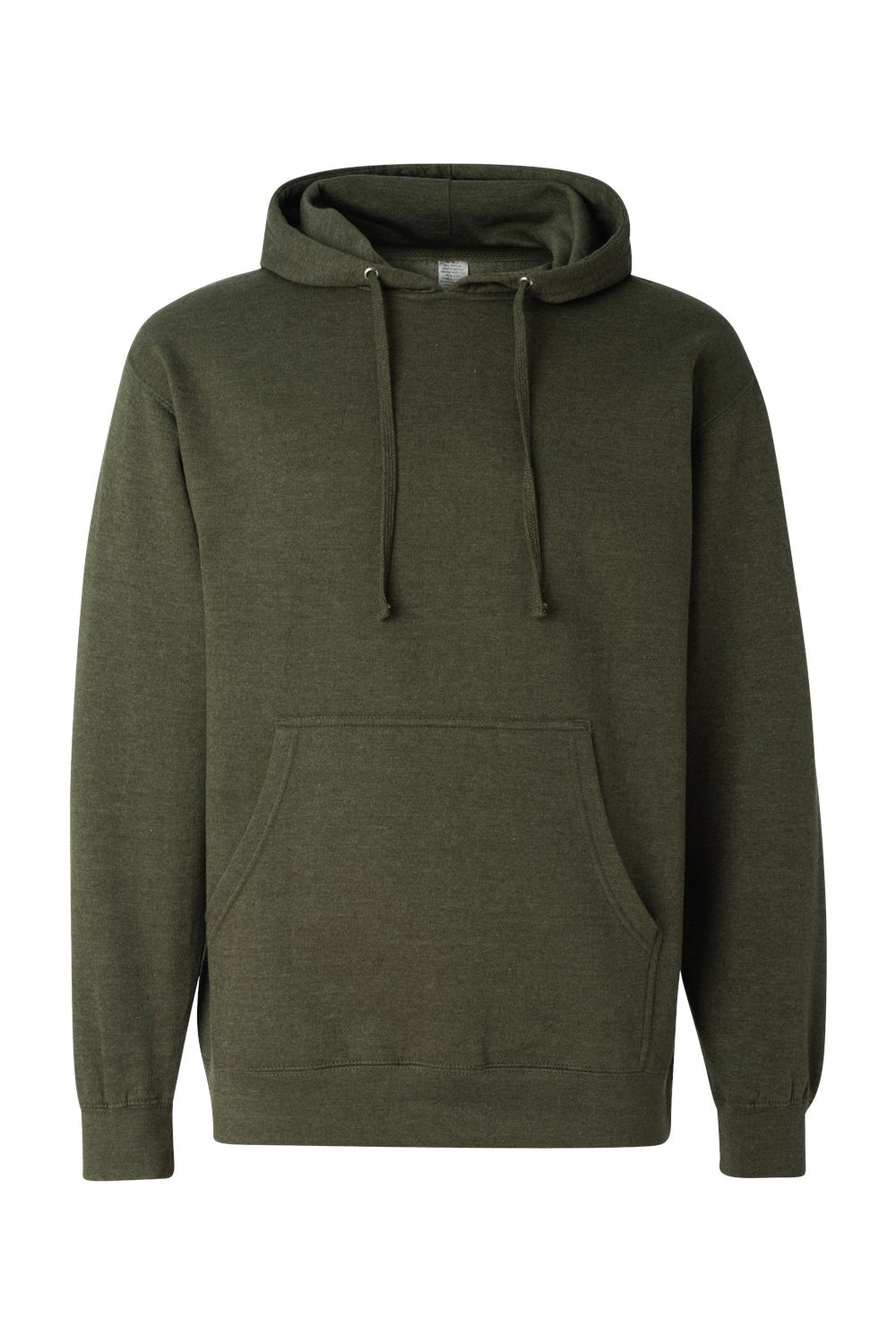 Independent Trading Company SS4500 Mens Hooded Sweatshirt Hoodie w/ Pouch Pocket Heather Army Green Flat Front