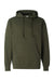 Independent Trading Company SS4500 Mens Hooded Sweatshirt Hoodie w/ Pouch Pocket Heather Army Green Flat Front
