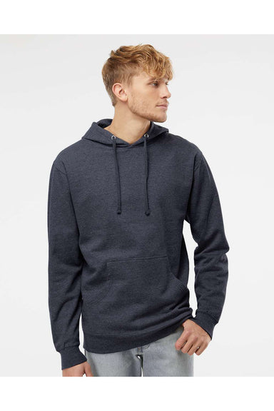 Independent Trading Co. SS4500 Mens Hooded Sweatshirt Hoodie Heather Classic Navy Blue Model Front