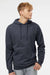 Independent Trading Company SS4500 Mens Hooded Sweatshirt Hoodie w/ Pouch Pocket Heather Classic Navy Blue Model Front