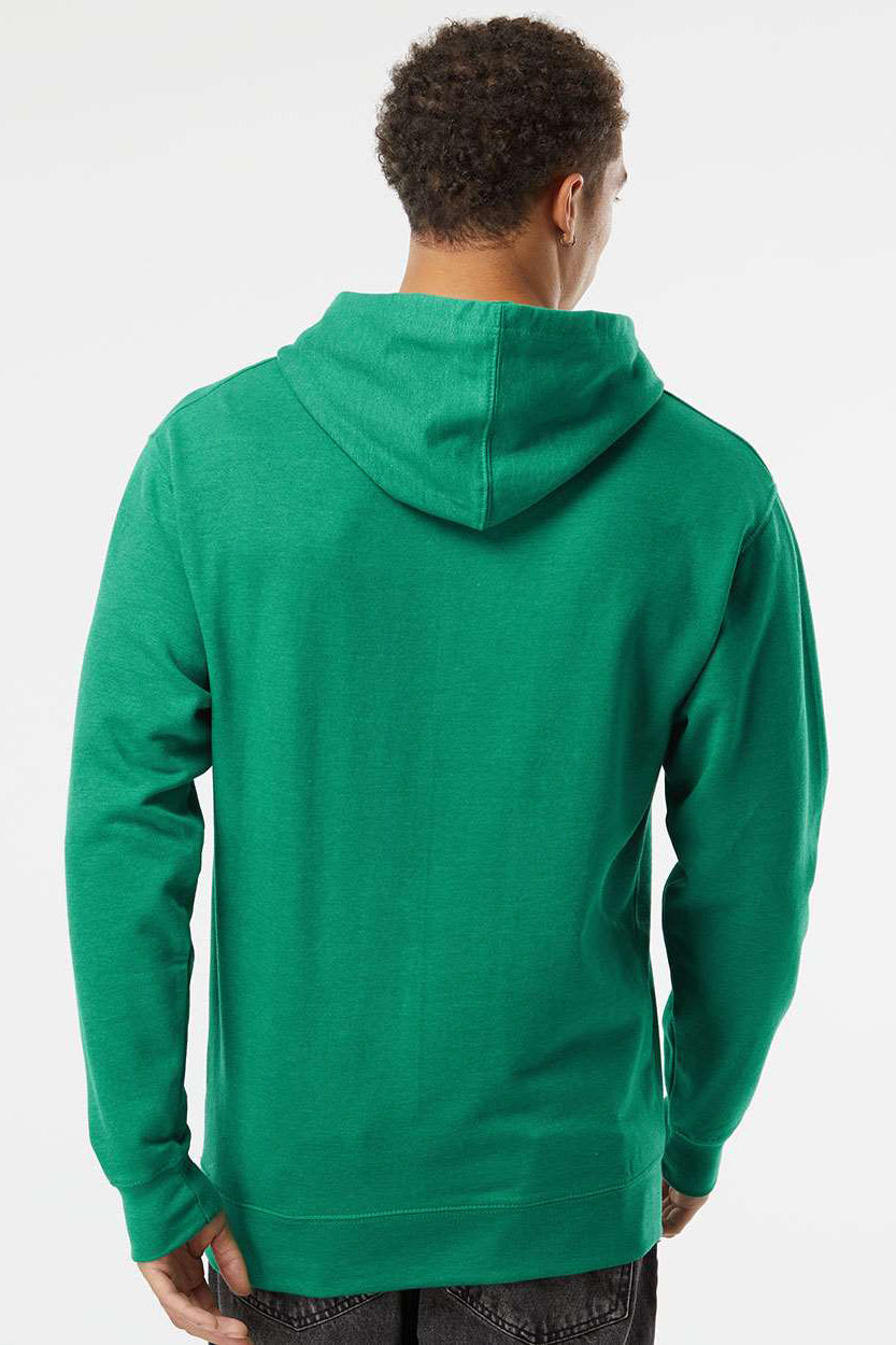Independent Trading Company SS4500 Mens Hooded Sweatshirt Hoodie w/ Pouch Pocket Heather Kelly Green Model Back