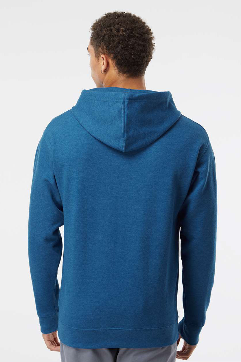 Independent Trading Company SS4500 Mens Hooded Sweatshirt Hoodie w/ Pouch Pocket Heather Royal Blue Model Back