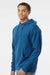 Independent Trading Company SS4500 Mens Hooded Sweatshirt Hoodie w/ Pouch Pocket Heather Royal Blue Model Side