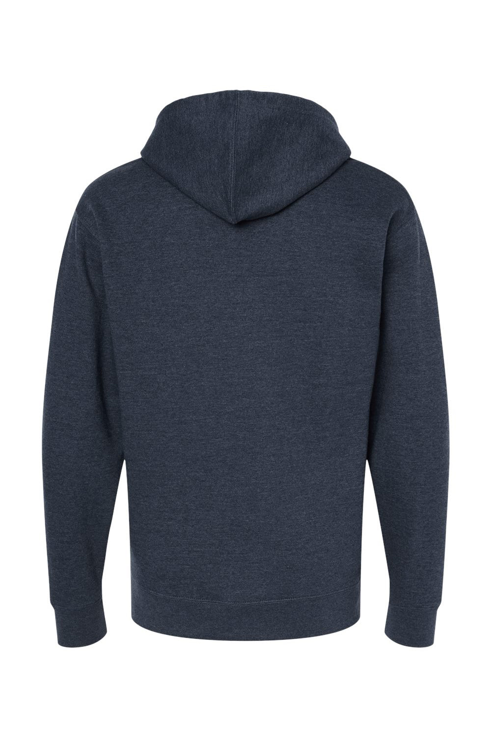 Independent Trading Company SS4500Z Mens Full Zip Hooded Sweatshirt Hoodie w/ Pockets Heather Classic Navy Blue Flat Back