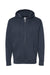 Independent Trading Company SS4500Z Mens Full Zip Hooded Sweatshirt Hoodie w/ Pockets Heather Classic Navy Blue Flat Front