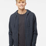Independent Trading Co. Mens Full Zip Hooded Sweatshirt Hoodie - Heather Classic Navy Blue - NEW