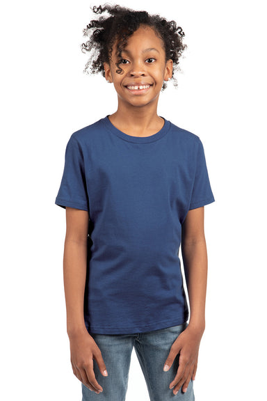 Next Level 3310 Youth Fine Jersey Short Sleeve Crewneck T-Shirt Royal Blue Model Front