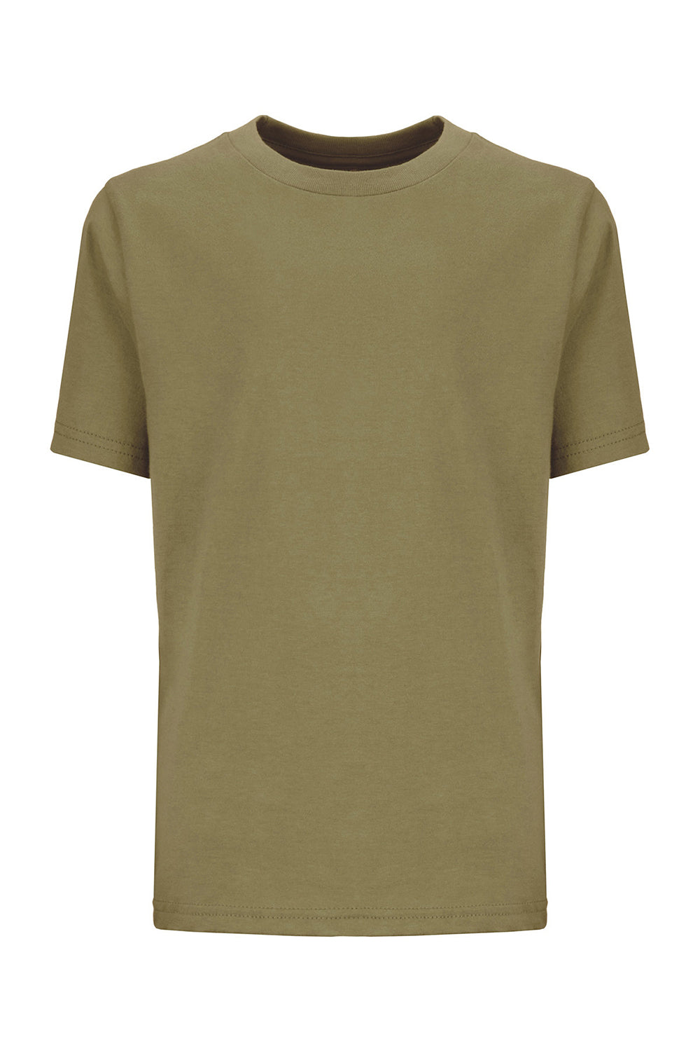 Next Level 3310 Youth Fine Jersey Short Sleeve Crewneck T-Shirt Military Green Flat Front