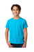 Next Level 3312 Youth CVC Jersey Short Sleeve Crewneck T-Shirt Turquoise Blue Model Front