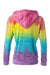 MV Sport W1162 Womens Courtney Burnout V-Notch Hooded Sweatshirt Hoodie Rainbow Stripe Flat Back