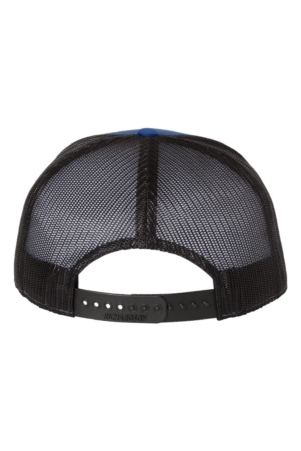Richardson Hats 168 Mens 7 Panel Snapback Trucker Hat Royal Blue/Black Flat Back