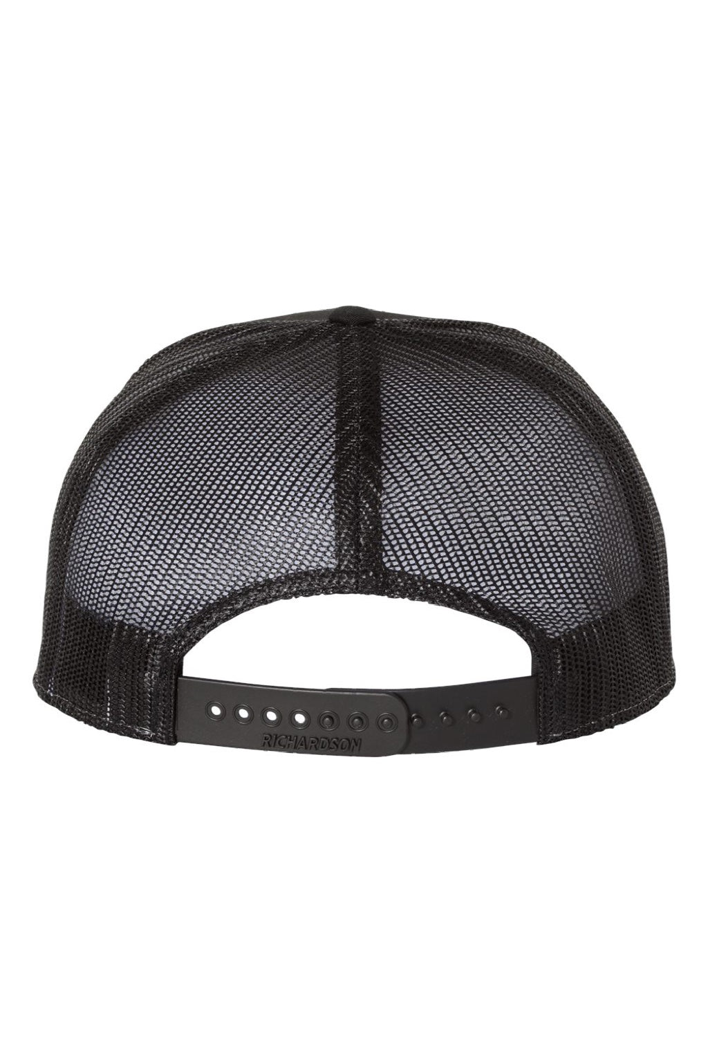 Richardson Hats 168 Mens 7 Panel Snapback Trucker Hat Heather Grey/Black Flat Back