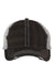 Valucap Hats 3150 Mens Bounty Dirty Washed Mesh Back Adjustable Hat Black/Silver Grey Flat Front