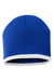 Sportsman Hats SP09 Unisex Bottom Striped Beanie Royal Blue/White Flat Front