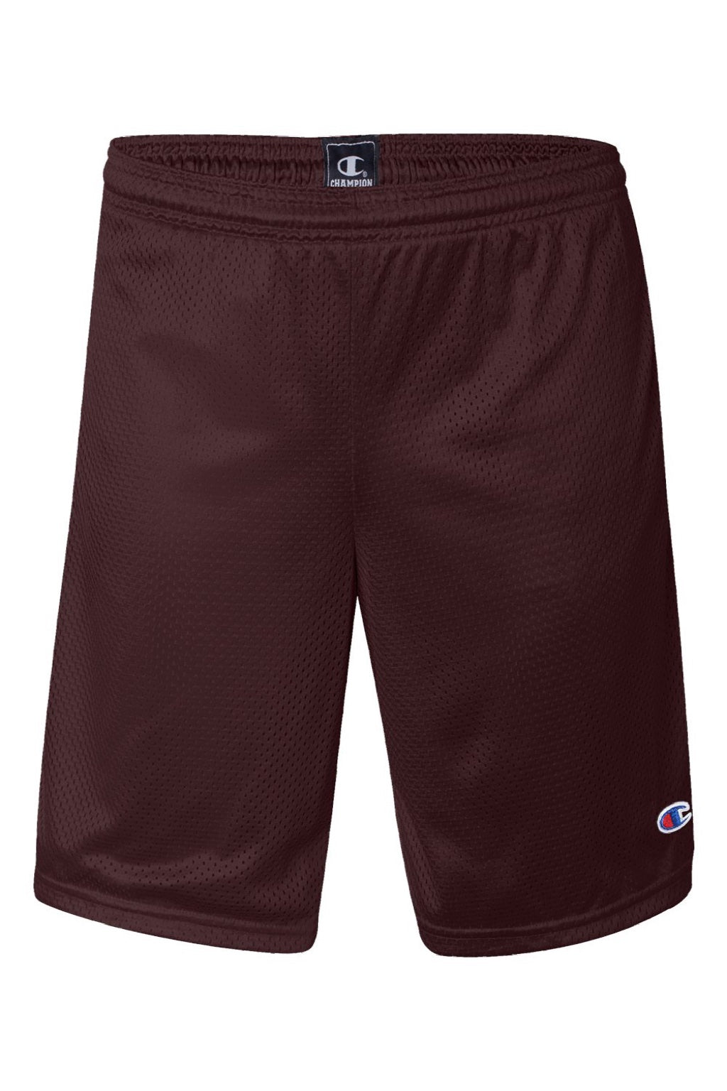 Champion S162 Mens Mesh Shorts w/ Pockets Maroon Flat Front