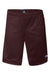 Champion S162 Mens Mesh Shorts w/ Pockets Maroon Flat Front