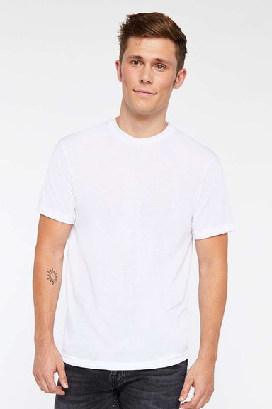 Sublivie 1910 Mens Sublimation Short Sleeve Crewneck T-Shirt White Model Front