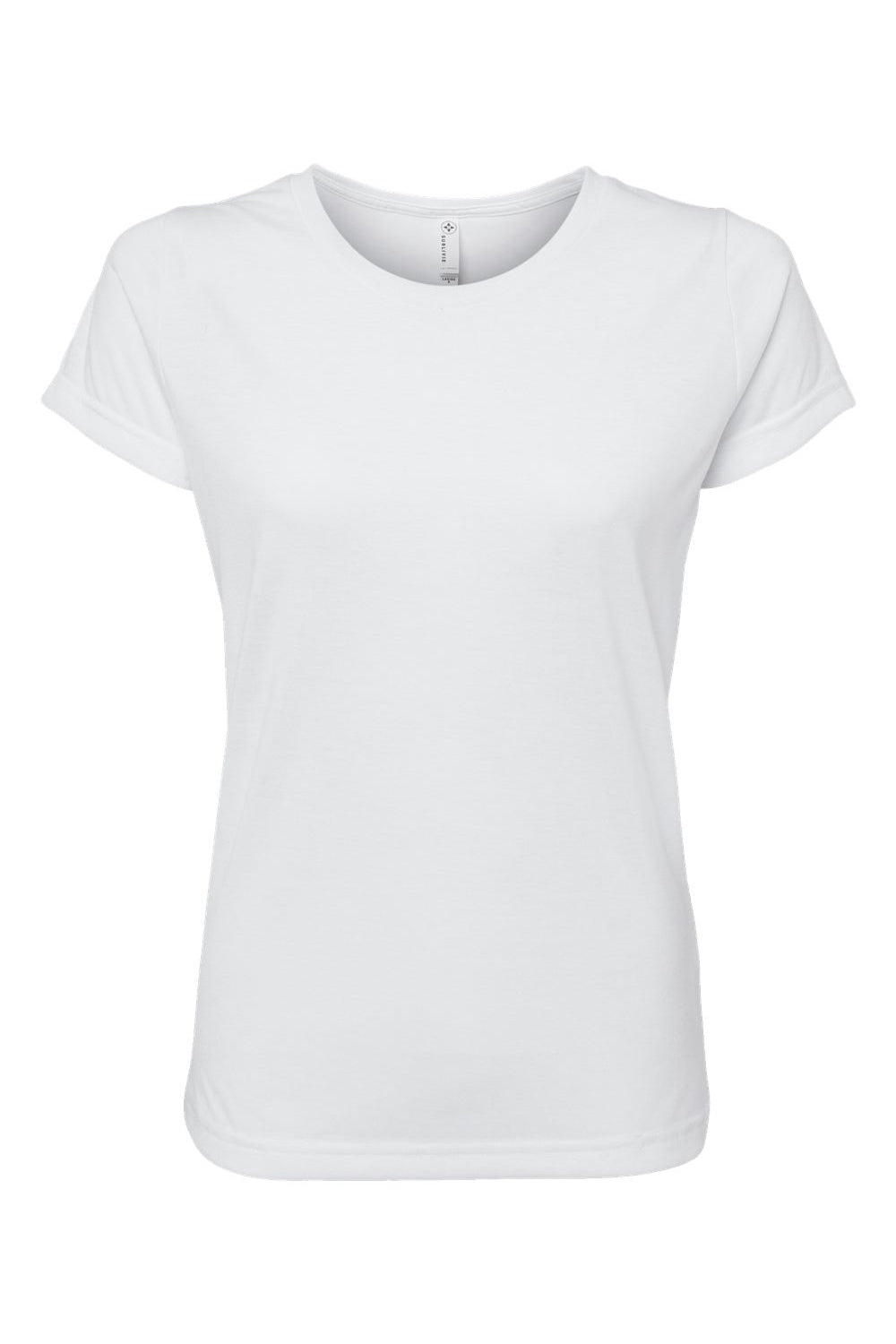 Sublivie 1510 Womens Polyester Sublimation Short Sleeve Crewneck T-Shirt White Flat Front