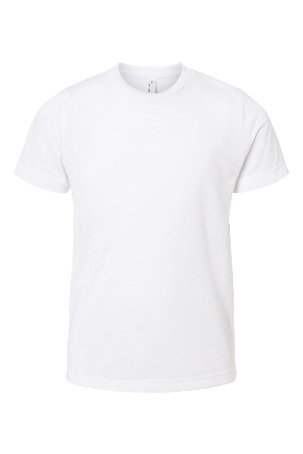 Sublivie 1210 Youth Polyester Sublimation Short Sleeve Crewneck T-Shirt White Flat Front