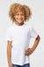 Sublivie 1210 Youth Sublimation Moisture Wicking Short Sleeve Crewneck T-Shirt White Model Front