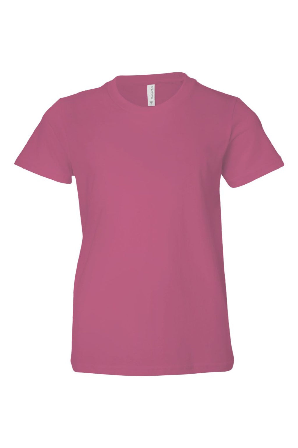 Bella + Canvas BC3001Y/3001Y Youth Jersey Short Sleeve Crewneck T-Shirt Berry Pink Flat Front