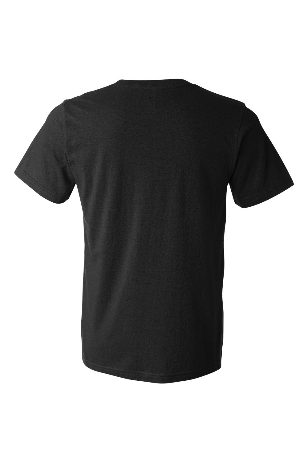 Bella + Canvas 3021 Mens Jersey Short Sleeve Crewneck T-Shirt w/ Pocket Black Flat Back