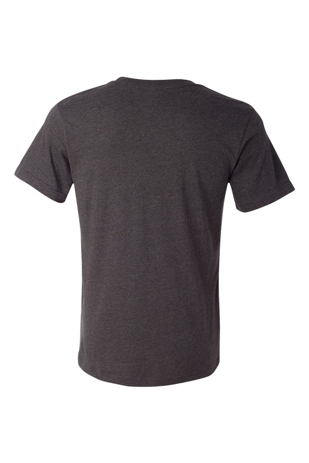 Bella + Canvas 3021 Mens Jersey Short Sleeve Crewneck T-Shirt w/ Pocket Heather Dark Grey Flat Back