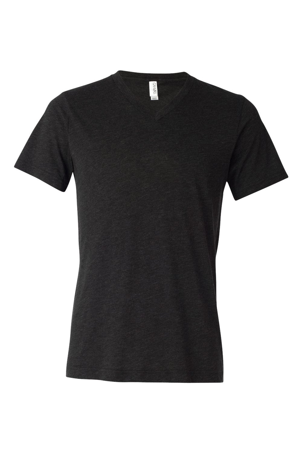 Bella + Canvas BC3415/3415C/3415 Mens Short Sleeve V-Neck T-Shirt Charcoal Black Flat Front
