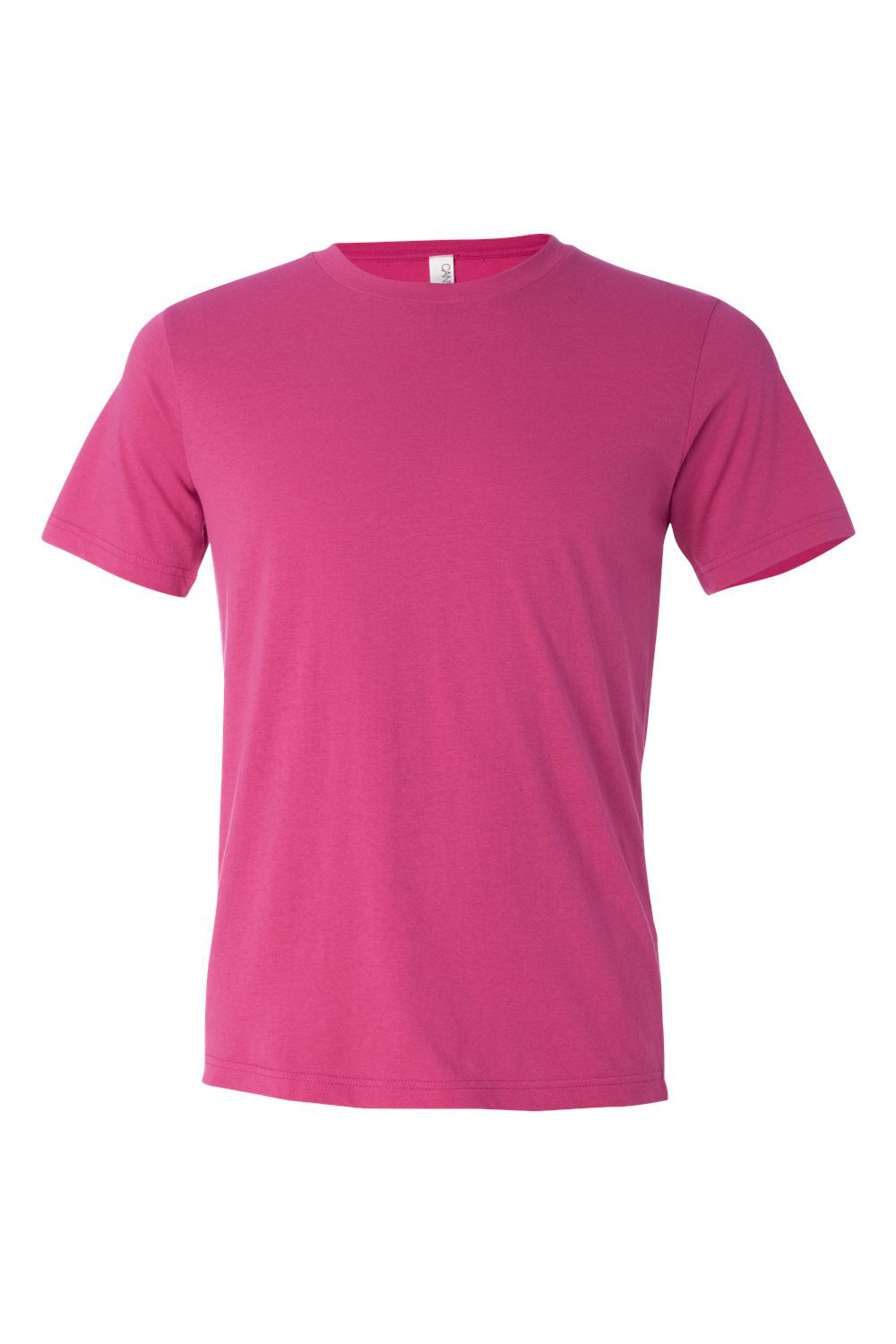 Bella + Canvas BC3650/3650 Mens Short Sleeve Crewneck T-Shirt Berry Pink Flat Front