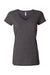 Bella + Canvas B6005/6005 Womens Jersey Short Sleeve V-Neck T-Shirt Heather Dark Grey Flat Front