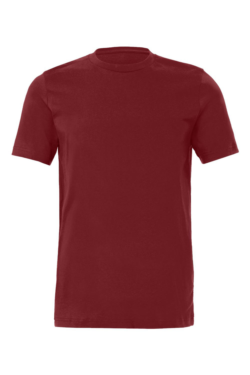 Bella + Canvas BC3001/3001C Mens Jersey Short Sleeve Crewneck T-Shirt Cardinal Red Flat Front