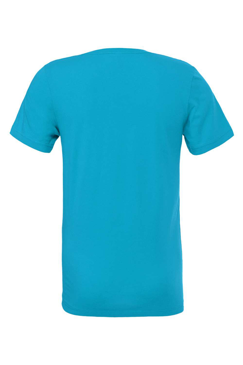 Bella + Canvas BC3001/3001C Mens Jersey Short Sleeve Crewneck T-Shirt Aqua Blue Flat Back