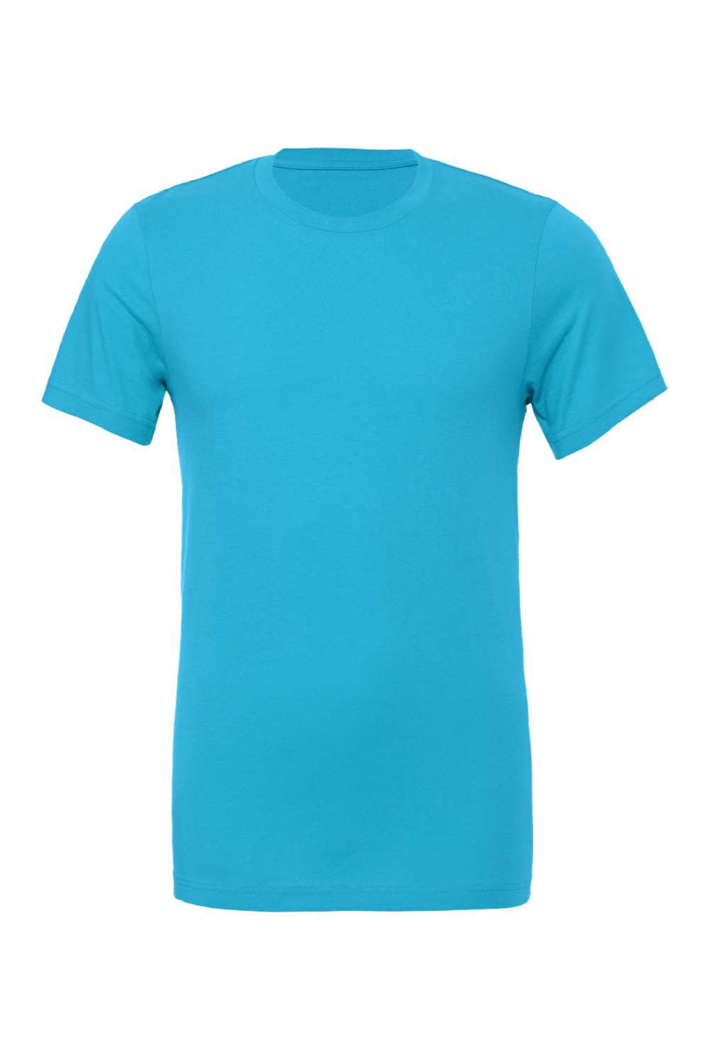 Bella + Canvas BC3001/3001 Mens Jersey Short Sleeve Crewneck T-Shirt Aqua Blue Flat Front