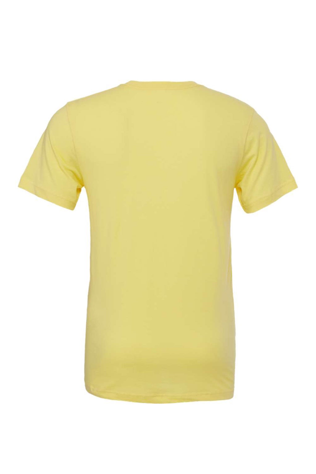 Bella + Canvas BC3001/3001 Mens Jersey Short Sleeve Crewneck T-Shirt Yellow Flat Back
