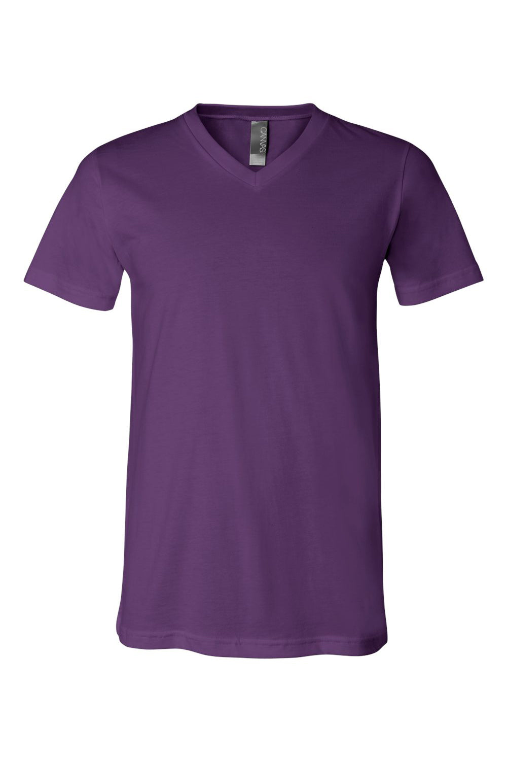 Bella + Canvas BC3005/3005/3655C Mens Jersey Short Sleeve V-Neck T-Shirt Team Purple Flat Front