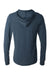 Bella + Canvas BC3512/3512 Mens Jersey Long Sleeve Hooded T-Shirt Hoodie Heather Navy Blue Flat Back