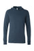 Bella + Canvas BC3512/3512 Mens Jersey Long Sleeve Hooded T-Shirt Hoodie Heather Navy Blue Flat Front