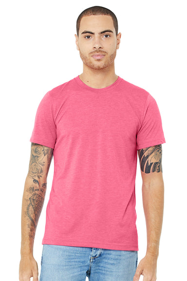 Bella + Canvas BC3413/3413C/3413 Mens Short Sleeve Crewneck T-Shirt Charity Pink Model Front