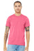 Bella + Canvas BC3413/3413C/3413 Mens Short Sleeve Crewneck T-Shirt Charity Pink Model Front