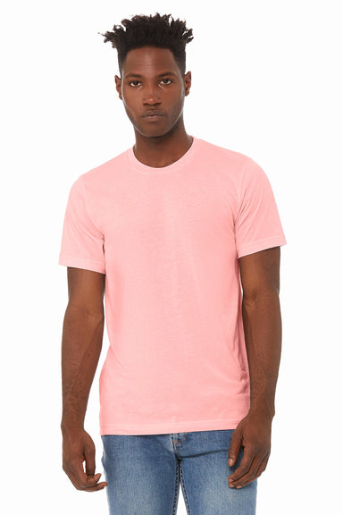 Bella + Canvas BC3413/3413C/3413 Mens Short Sleeve Crewneck T-Shirt Pink Model Front