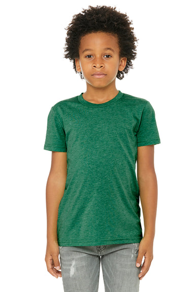 Bella + Canvas 3413Y Youth Short Sleeve Crewneck T-Shirt Kelly Green Model Front