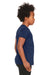 Bella + Canvas 3413Y Youth Short Sleeve Crewneck T-Shirt Navy Blue Model Side
